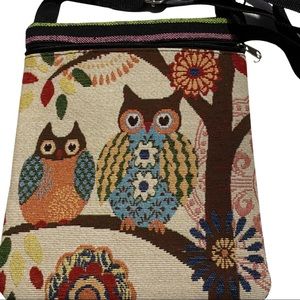 Stone Mountain Fabric Owl Shoulder /Crossbody Bag